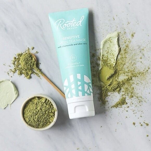 New Rooted Beauty Sensitive Green Tea Mask w/Charmomile and Aloe Vera 25oz USA - Picture 1 of 7
